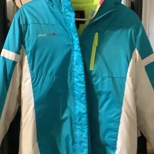 Swiss‎ Tech Kids Teal and White Puffer ski Jacket, removable lining, see pics